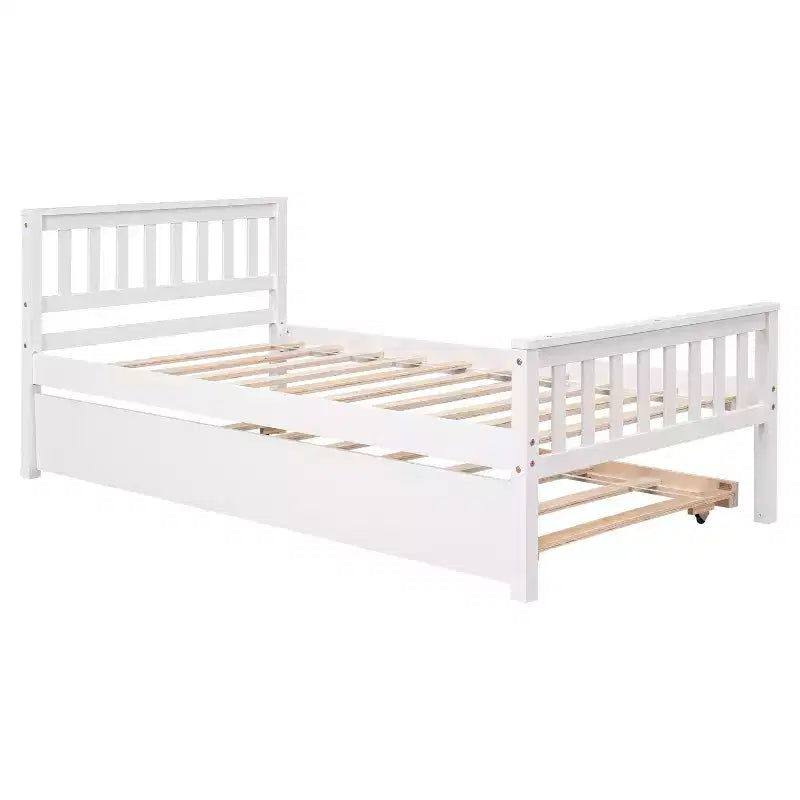 Letto singolo Luxystar con letto estraibile, testiera e pediera per camera da letto e camera degli ospiti