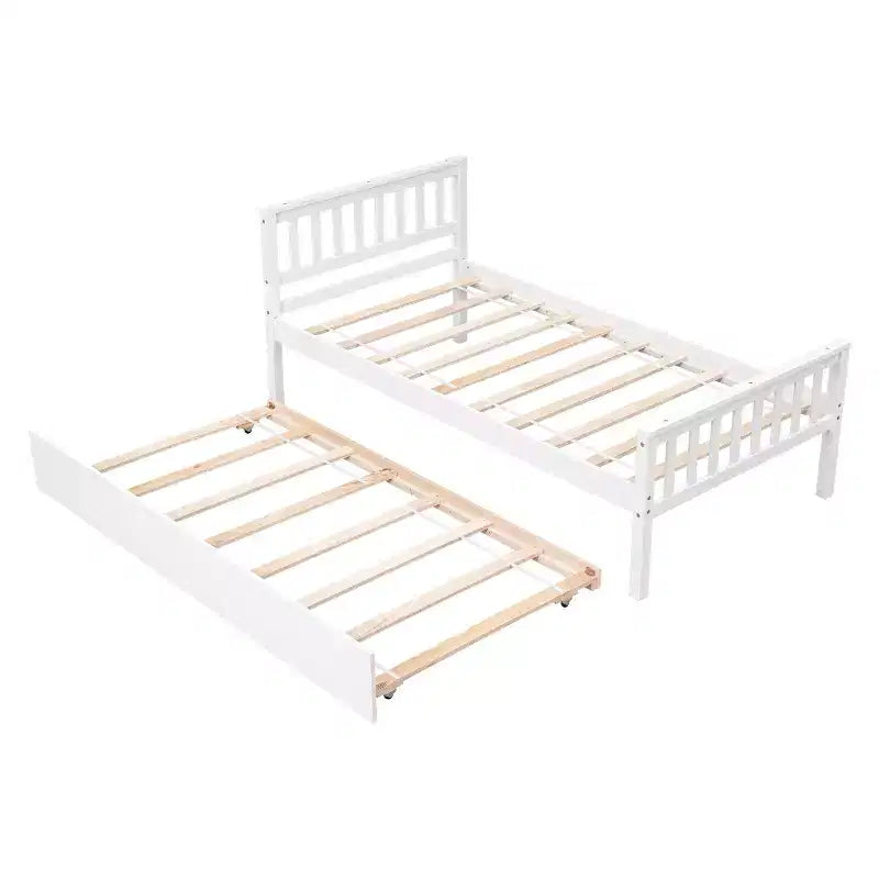Letto singolo Luxystar con letto estraibile, testiera e pediera per camera da letto e camera degli ospiti