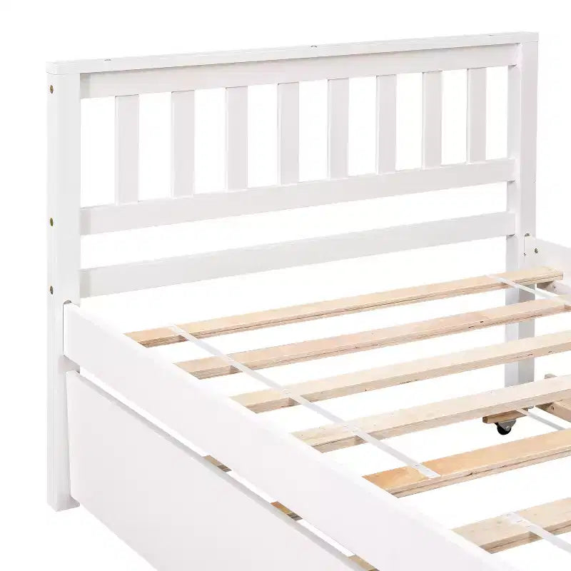 Letto singolo Luxystar con letto estraibile, testiera e pediera per camera da letto e camera degli ospiti