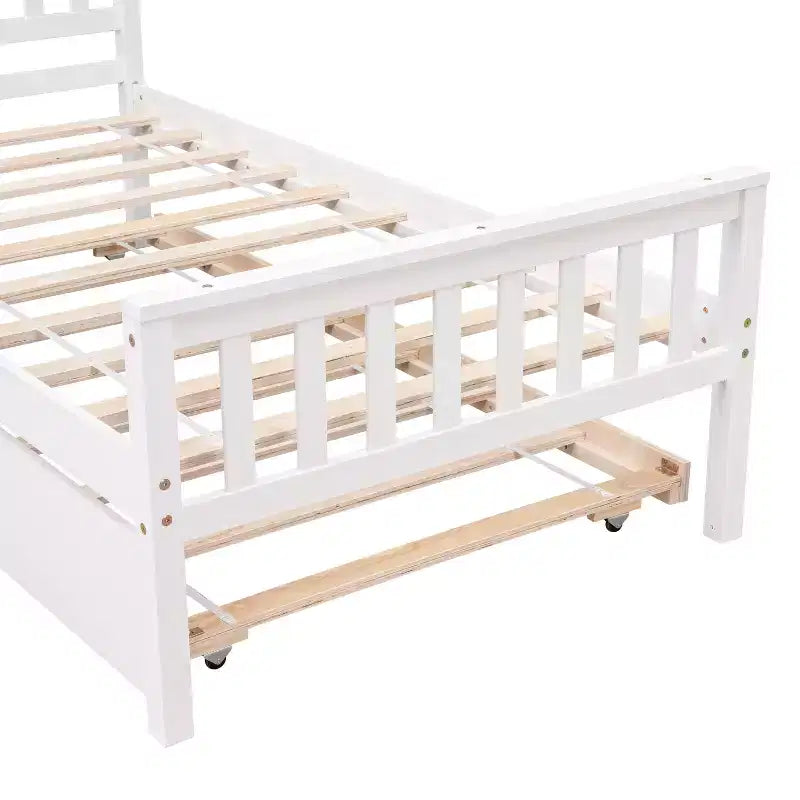 Letto singolo Luxystar con letto estraibile, testiera e pediera per camera da letto e camera degli ospiti