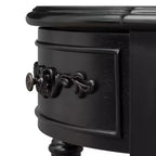 Consolle curvata retrò in legno, tavolo d'ingresso a mezzaluna con cassetti e ripiano per soggiorno, 132 cm