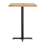 Piano del Tavolo Rettangolare per Interni Commerciali in Legno Massello Bennett di Flash Furniture con Base a X in Ghisa Antiruggine ad Altezza Bar 23.5 x 29.5