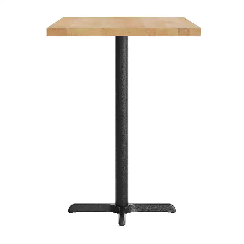 Piano del Tavolo Rettangolare per Interni Commerciali in Legno Massello Bennett di Flash Furniture con Base a X in Ghisa Antiruggine ad Altezza Bar 23.5 x 29.5