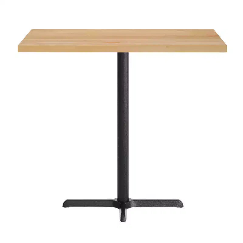 Piano del Tavolo Rettangolare per Interni Commerciali in Legno Massello Bennett di Flash Furniture con Base a X in Ghisa Antiruggine ad Altezza Bar 23.5 x 29.5