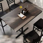 Piano del Tavolo Rettangolare per Interni Commerciali in Legno Massello Bennett di Flash Furniture con Base a X in Ghisa Antiruggine ad Altezza Bar 23.5 x 29.5