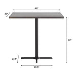 Piano del Tavolo Rettangolare per Interni Commerciali in Legno Massello Bennett di Flash Furniture con Base a X in Ghisa Antiruggine ad Altezza Bar 23.5 x 29.5