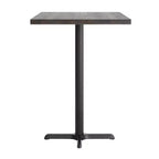 Piano del Tavolo Rettangolare per Interni Commerciali in Legno Massello Bennett di Flash Furniture con Base a X in Ghisa Antiruggine ad Altezza Bar 23.5 x 29.5