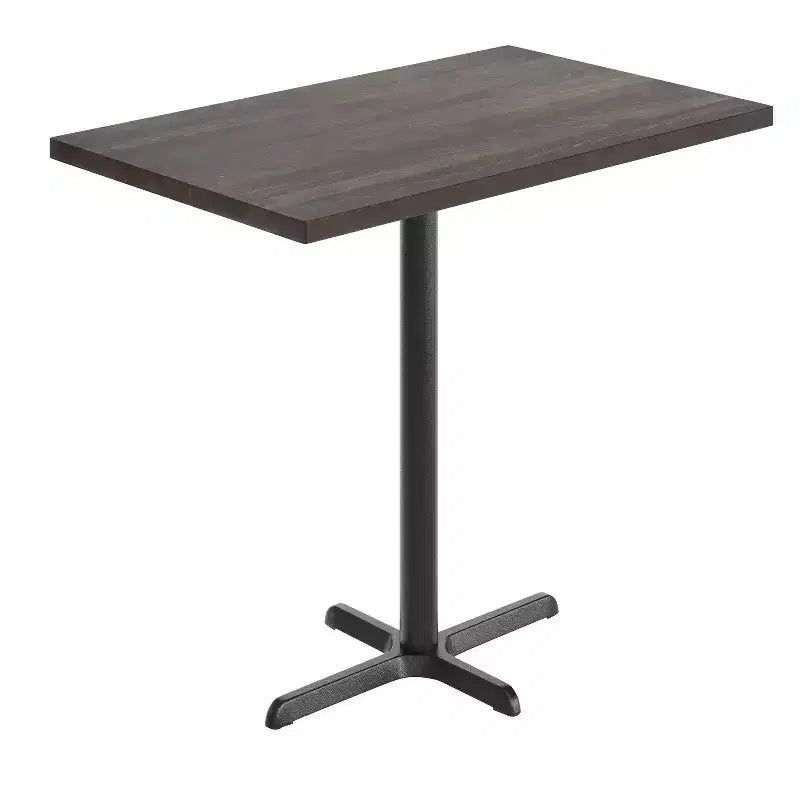 Piano del Tavolo Rettangolare per Interni Commerciali in Legno Massello Bennett di Flash Furniture con Base a X in Ghisa Antiruggine ad Altezza Bar 23.5 x 29.5