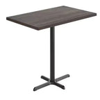 Piano del Tavolo Rettangolare per Interni Commerciali in Legno Massello Bennett di Flash Furniture con Base a X in Ghisa Antiruggine ad Altezza Bar 23.5 x 29.5