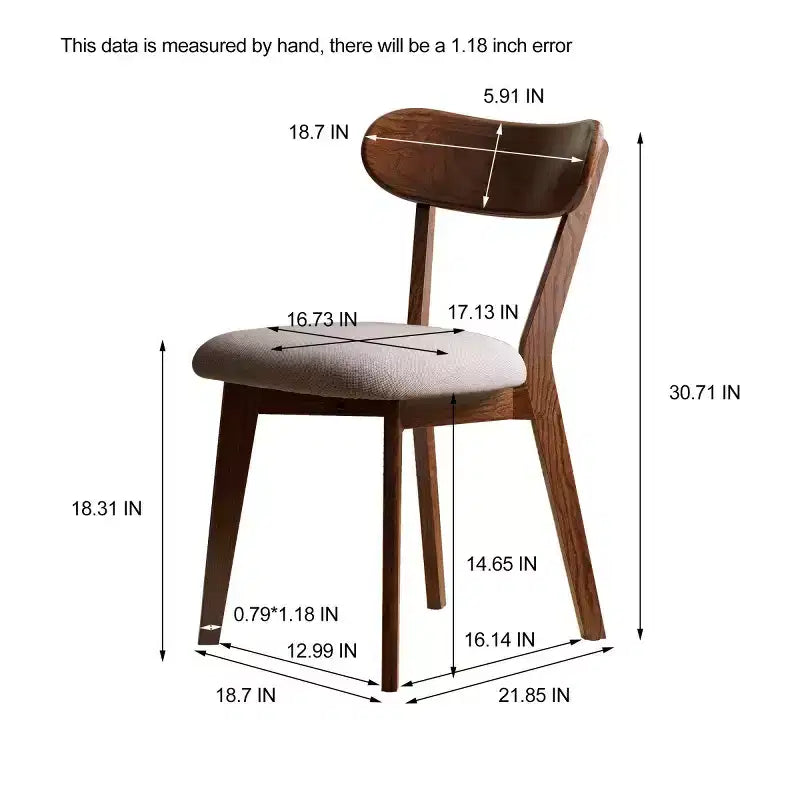 Sedie da Pranzo Moderne con Seduta Imbottita, Sedie da Cucina in Legno Massello, Sedie Accent Senza Braccioli per Sala da Pranzo o Soggiorno-Panipeachy