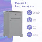 Mobile Bagno da 20" con Lavabo, Anta Ammortizzata, Ripiani Regolabili, Nero