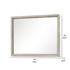 Specchio per Comò, Vetro Smussato, Legno Massello Rovere Marrone, 34x45