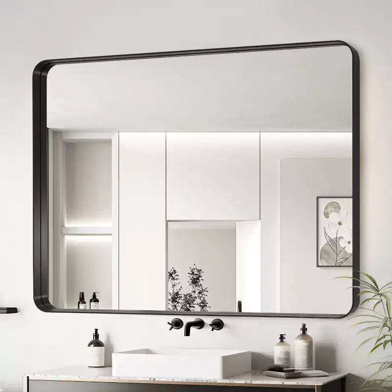 TUYOHW Specchio da parete da 20x30 pollici, Specchio da trucco rettangolare moderno da parete con cornice in alluminio per bagno, camera da letto