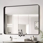 TUYOHW Specchio da parete da 20x30 pollici, Specchio da trucco rettangolare moderno da parete con cornice in alluminio per bagno, camera da letto