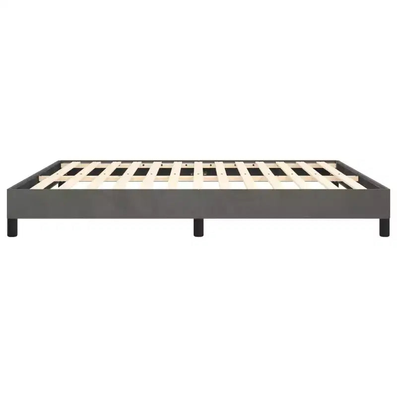 Struttura letto in velluto grigio scuro, compensato, legno ingegnerizzato King