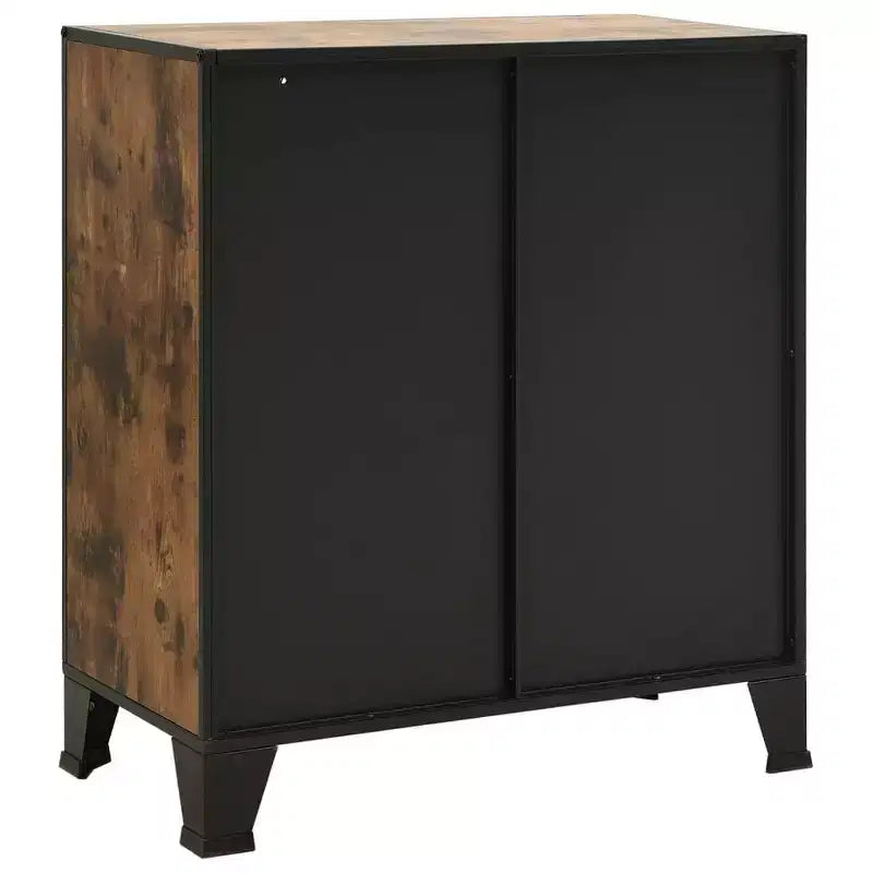 Mobile credenza schedario con ante per soggiorno in metallo e legno ingegnerizzato