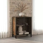 Mobile credenza schedario con ante per soggiorno in metallo e legno ingegnerizzato