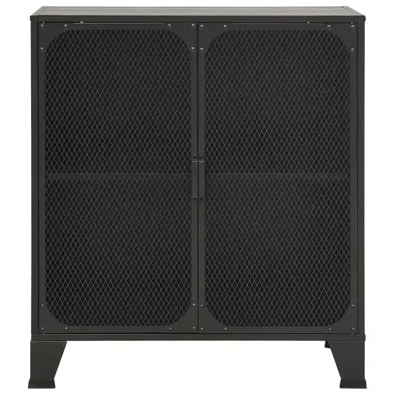 Mobile credenza schedario con ante per soggiorno in metallo e legno ingegnerizzato
