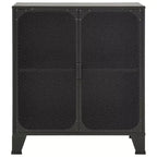 Mobile credenza schedario con ante per soggiorno in metallo e legno ingegnerizzato