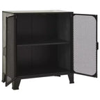Mobile credenza schedario con ante per soggiorno in metallo e legno ingegnerizzato