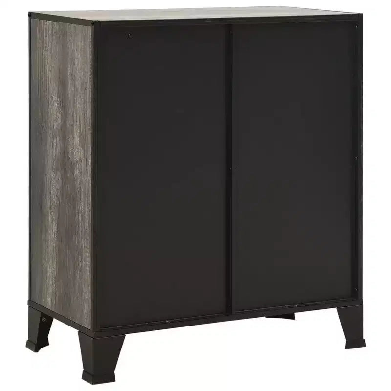 Mobile credenza schedario con ante per soggiorno in metallo e legno ingegnerizzato