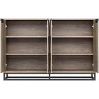 Madia Credenza, Consolle da Ingresso Larga 140cm con 4 Ante e Ripiani Regolabili, Mobile Bar in Legno per Soggiorno, Sala da Pranzo, Cucina