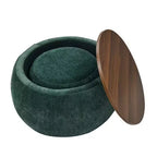 TUYOHW Poggiapiedi rotondo con contenitore, tavolino e poggiapiedi 2 in 1 con coperchio rimovibile, diametro 63,5 cm, nessun montaggio richiesto, pouf per soggiorno, ingresso