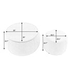TUYOHW Poggiapiedi rotondo con contenitore, tavolino e poggiapiedi 2 in 1 con coperchio rimovibile, diametro 63,5 cm, nessun montaggio richiesto, pouf per soggiorno, ingresso