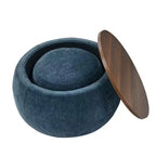 TUYOHW Poggiapiedi rotondo con contenitore, tavolino e poggiapiedi 2 in 1 con coperchio rimovibile, diametro 63,5 cm, nessun montaggio richiesto, pouf per soggiorno, ingresso
