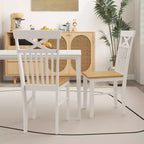 Set di 2 sedie da pranzo Costway in stile rustico, sedie da cucina in legno con struttura in legno di gomma