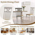 Set di 2 sedie da pranzo Costway in stile rustico, sedie da cucina in legno con struttura in legno di gomma