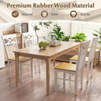 Set di 2 sedie da pranzo Costway in stile rustico, sedie da cucina in legno con struttura in legno di gomma