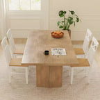 Set di 2 sedie da pranzo Costway in stile rustico, sedie da cucina in legno con struttura in legno di gomma