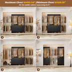 Besiost 142 - Sistema organizer per armadio con aste appendiabiti estensibili, guardaroba con 6 cassetti in legno