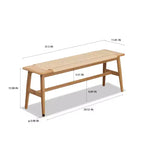 Panca da pranzo in legno di quercia, legno resistente con seduta intrecciata a mano, marrone, taglia unica, per sala da pranzo, camera da letto, ingresso o bagno
