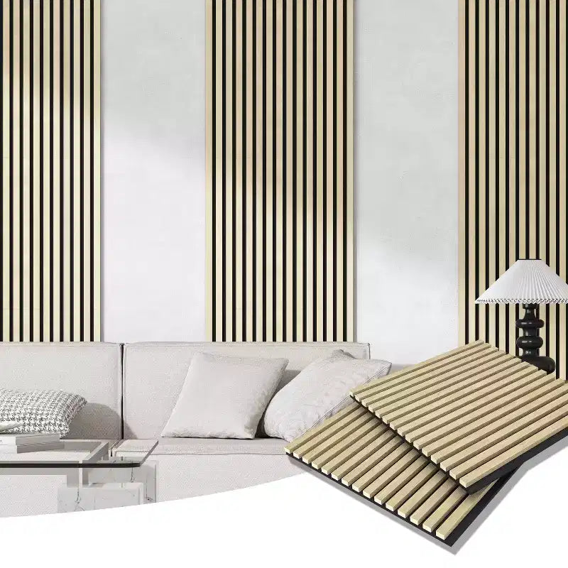 Pannello Fonoassorbente con Venatura del Legno Naturale (60x60x1,7cm, Confezione da 4)