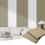 Pannello Fonoassorbente con Venatura del Legno Naturale (60x60x1,7cm, Confezione da 4)