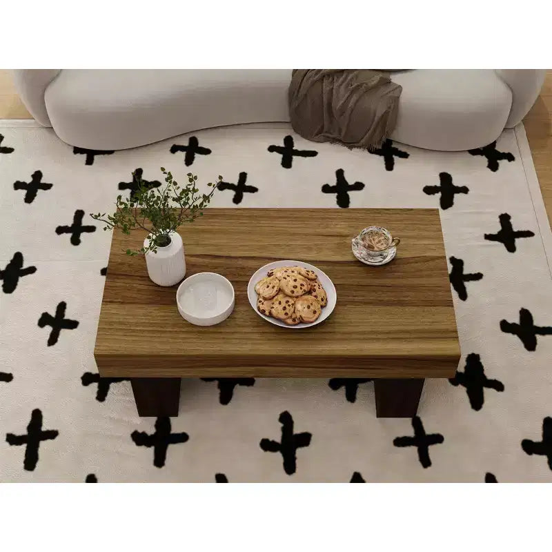 Tavolino da caffè rettangolare in legno rustico marrone AndMakers da 42,51 pollici