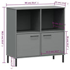 Libreria Armadio per libri con gambe in metallo Mobile contenitore OSLO Legno massello