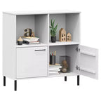 Libreria Armadio per libri con gambe in metallo Mobile contenitore OSLO Legno massello