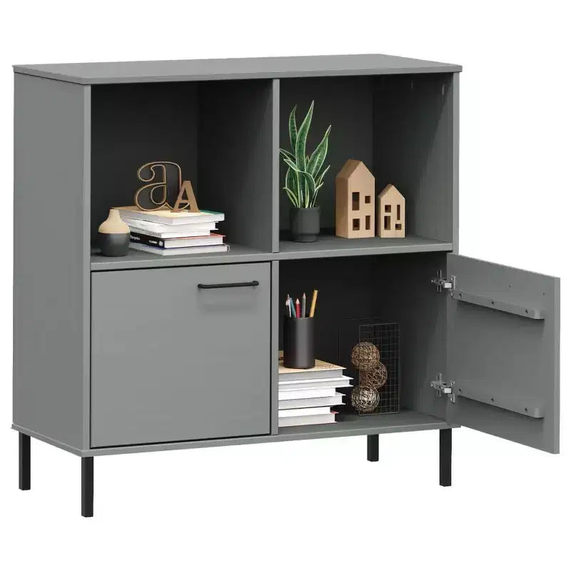 Libreria Armadio per libri con gambe in metallo Mobile contenitore OSLO Legno massello