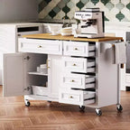 Isola cucina con ribalta, Isole cucina con ruote e cassetto, Isola cucina contenitore con ripiano regolabile