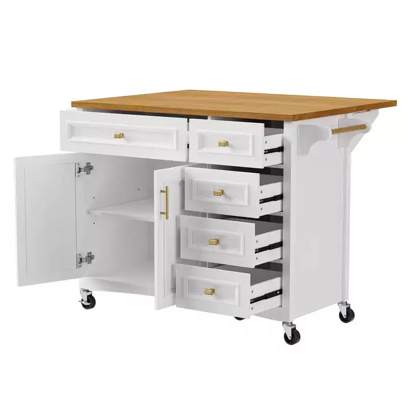 Isola cucina con ribalta, Isole cucina con ruote e cassetto, Isola cucina contenitore con ripiano regolabile