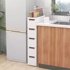 Costway 2 pz. Mobiletto Contenitore Stretto a 5 Cassetti con Ruote e Maniglie