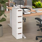 Costway 2 pz. Mobiletto Contenitore Stretto a 5 Cassetti con Ruote e Maniglie
