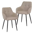 Sedie da pranzo moderne imbottite Ulani con struttura in metallo e schienale curvo, set da 2