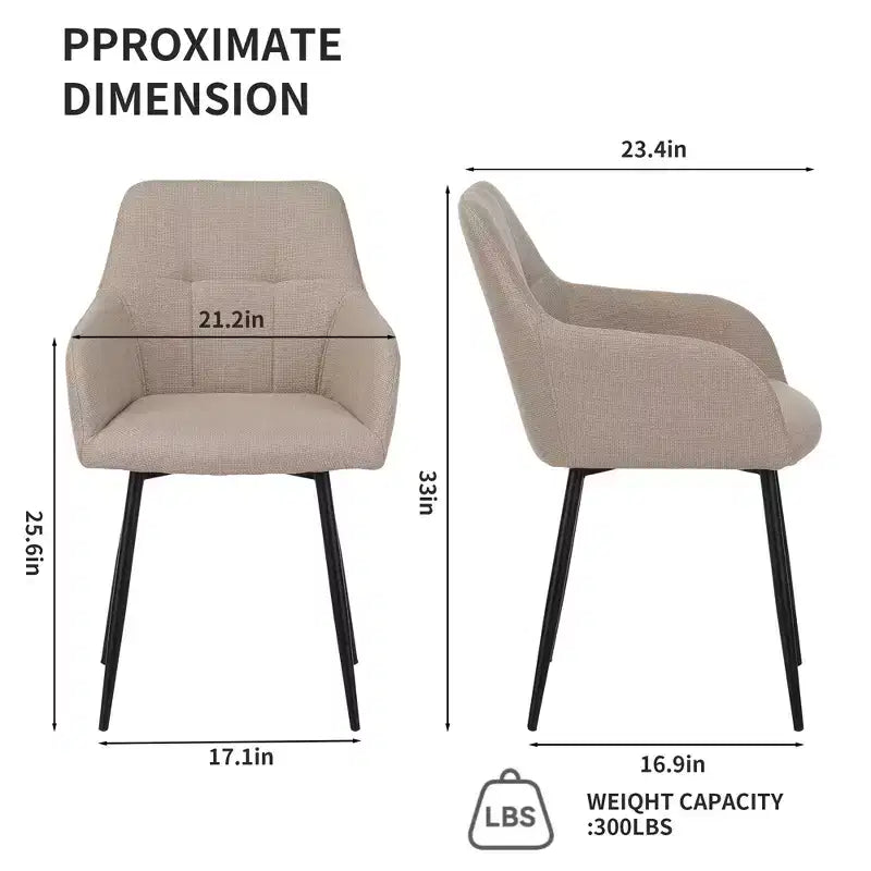 Sedie da pranzo moderne imbottite Ulani con struttura in metallo e schienale curvo, set da 2