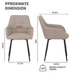 Sedie da pranzo moderne imbottite Ulani con struttura in metallo e schienale curvo, set da 2