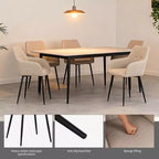 Sedie da pranzo moderne imbottite Ulani con struttura in metallo e schienale curvo, set da 2