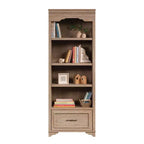GDFStudio Renwood 72H Wood Bookcase with File Drawer and Adjustable Shelf